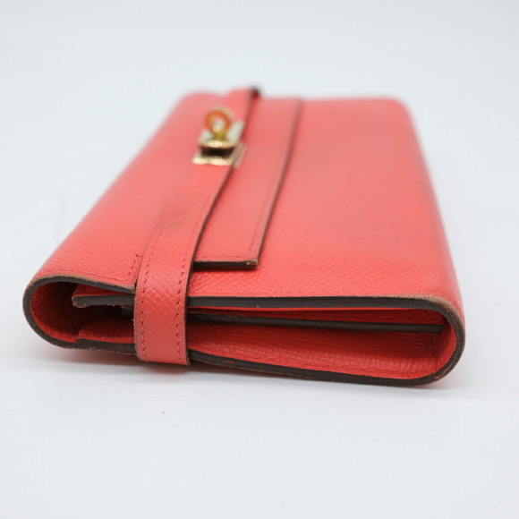 HERMES Kelly Wallet Long Epsom Leather Rose Jaipur Pink - Picture 5 of 10
